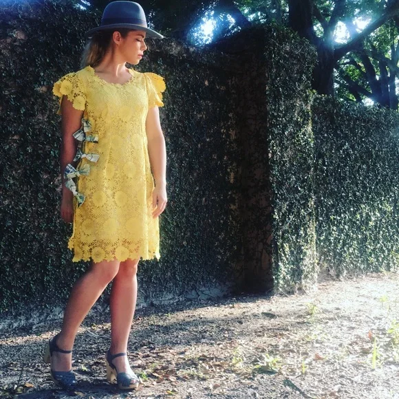 Dresses | Custom Made Crochet Lace Dress With Bow Detail | Poshmark